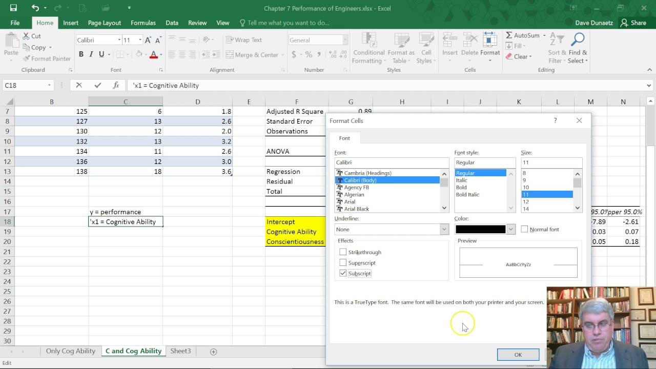 regression analysis excel 2016 for mac